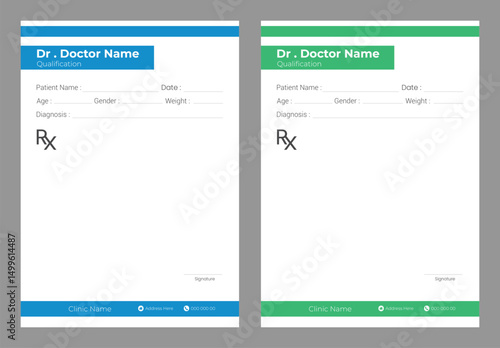  Doctor letterhead design template blank simple medical form a4 vector
