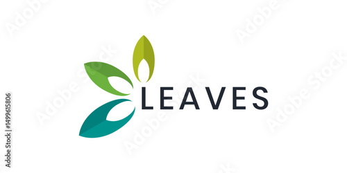 Abstract leaf logo with clean and modern design