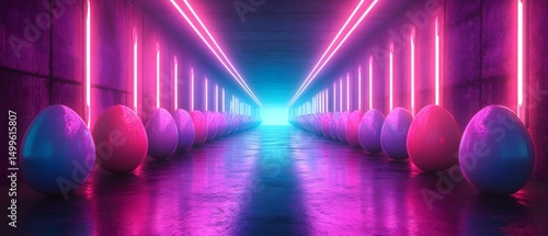 A pink ball is in the middle of a room