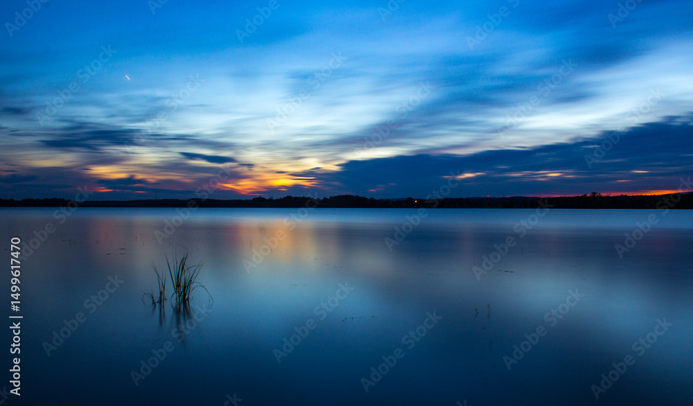 Fototapeta premium sunset over the river
