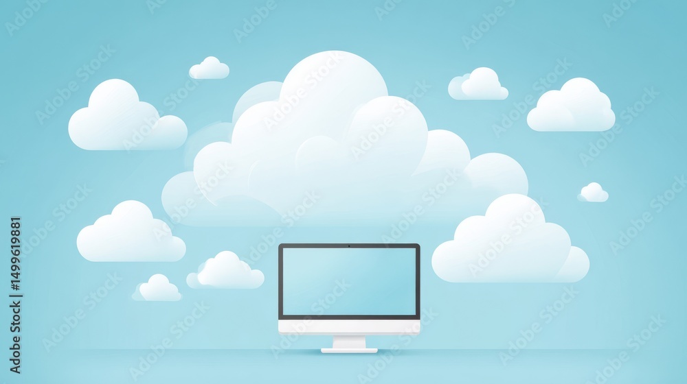 Cloud software panel with remote access icons representing online computing solutions
Cloud software panel with remote access icons representing online computing solutions