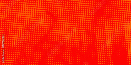 Dots halftone orange color pattern gradient texture with technology digital background. Dots pop art comics with summer background.
