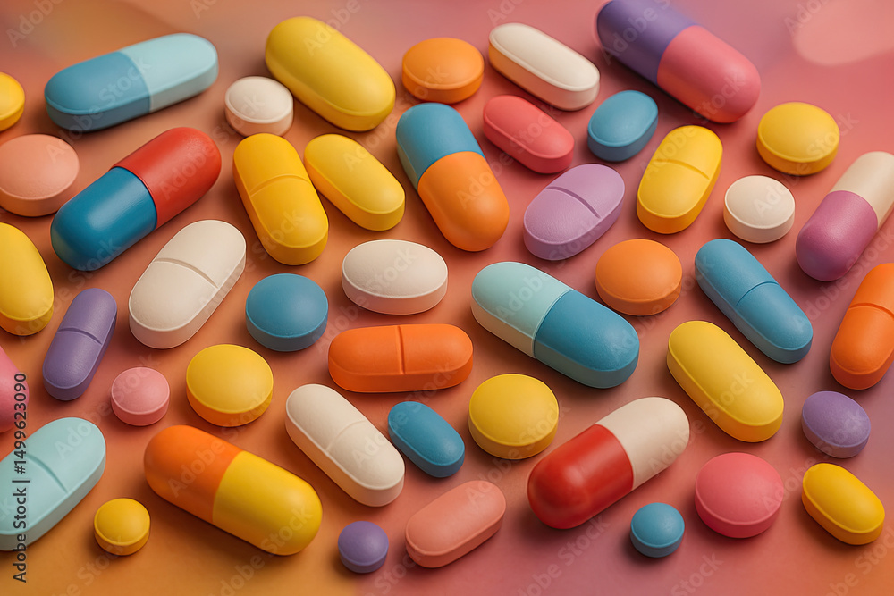 Generative AI: 3D Abstract Background with Colorful Pills and Capsules
Generative AI: 3D Abstract Background with Colorful Pills and Capsules