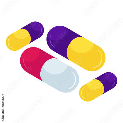 An editable design icon of pills