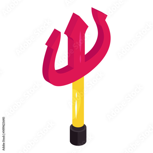 Editable design icon of trident 