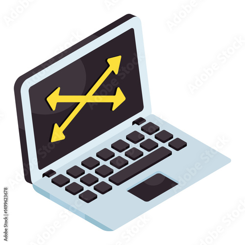 A unique design icon of four Direction arrows 