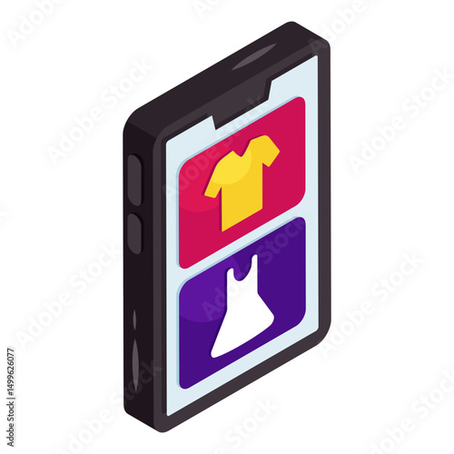 Modern design icon of mobile shopping