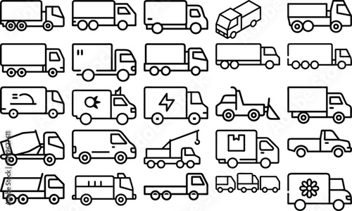 transportation icons set