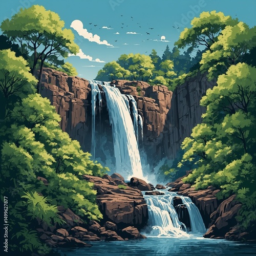 waterfall in plitvice national park