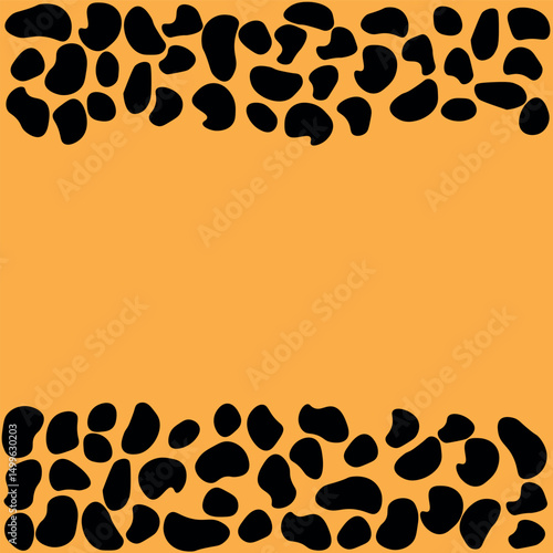 frame of black spots like leopard fur with free space for text