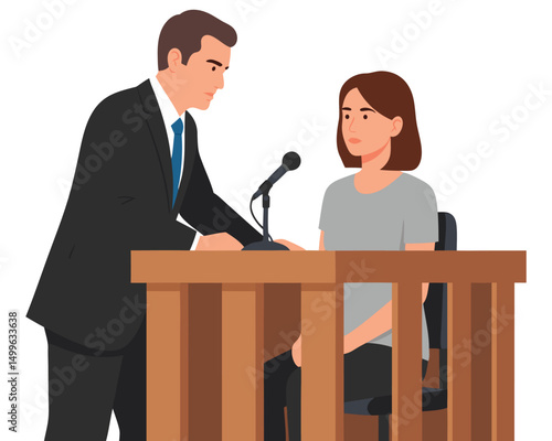 Lawyer Engages in Debate with Witness During Courtroom Testimony in a Dramatic Legal Setting