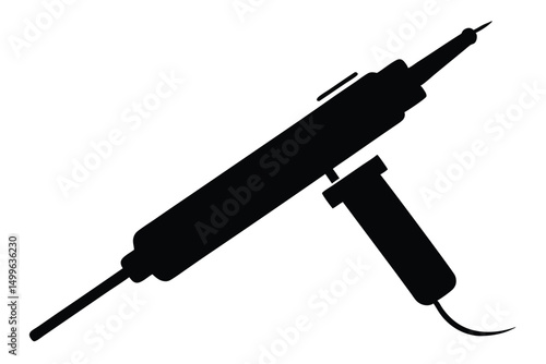 Soldering iron silhouette vector art illustration