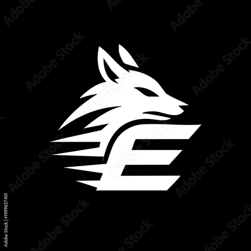 The Fox and Letter E Logo Icon Symbol Emblem