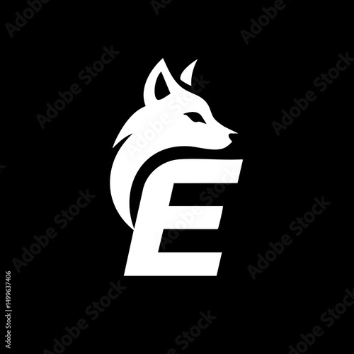 The Fox and Letter E Logo Icon Symbol Emblem
