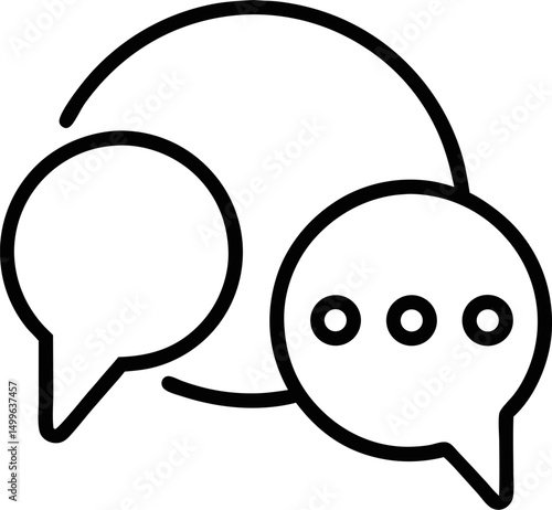 conversation vector outline icon on white or transparent background	