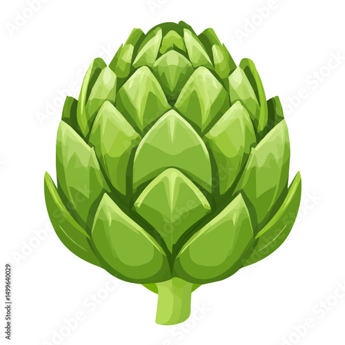 My very Simple flat 2D icon, sliced artichoke isolated on a white background, vector, flat design, animation design, simple flat 2D icon, minimalist design, vector design, eps