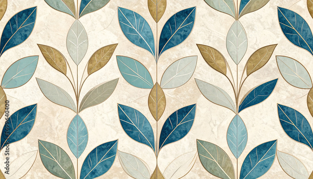 abstract pattern with ornamental leaves, decorative ceramic tile abstract pattern with ornamental leaves, decorative ceramic tile