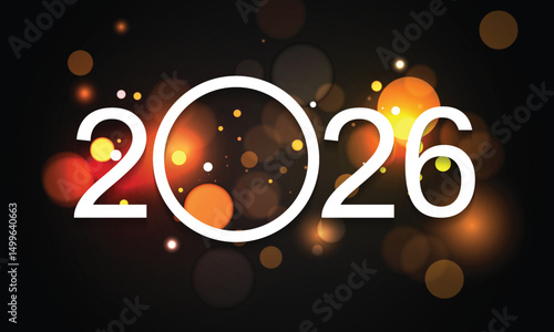 2026 Happy New Year Background Design. Greeting Card, Banner, Poster. Vector Illustration.