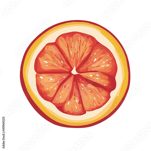My Simple flat 2D icon sliced nectarine isolated on transparent background, vector, flat design, animation design, simple flat 2D icon, minimalist design, clipart