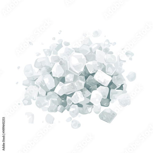 My Simple flat 2D icon sea salt crystals isolated on transparent background, vector, flat design, animation design, simple flat 2D icon, minimalist design, clipart