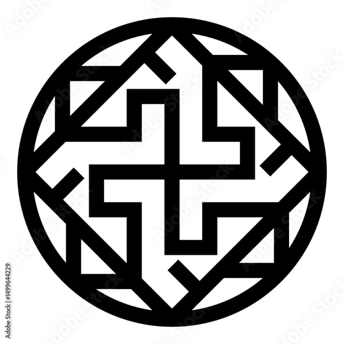 Valkyrie symbol sign slavic pagan icon black color vector illustration image flat style
