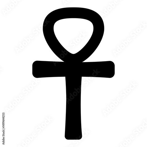 Ankh Coptic cross ancient Egyptian religious symbol icon black color vector illustration image flat style