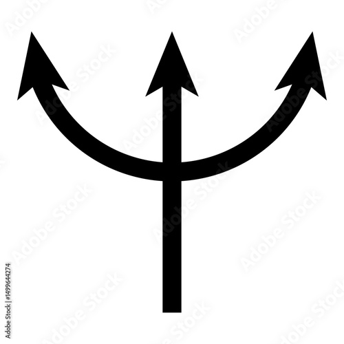 Trident Neptune icon black color vector illustration image flat style