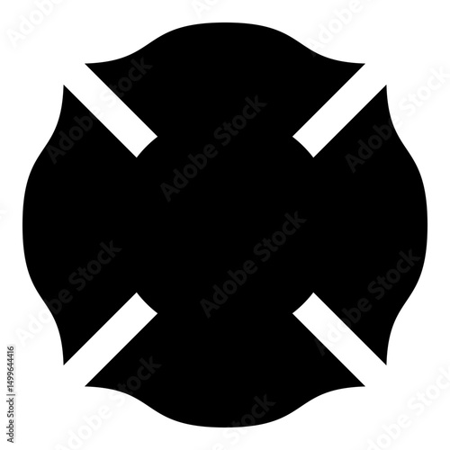 Firefighter cross Malta emblem fire fighter dept icon black color vector illustration image flat style