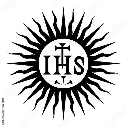 Jesuit symbol Christian concept sign icon black color vector illustration image flat style