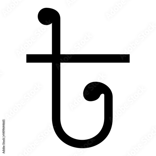 Symbol Taka Bangladeshi currency sign icon black color vector illustration image flat style