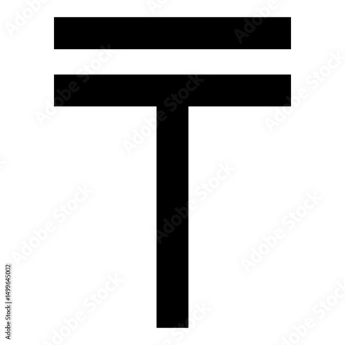 Tenge symbol currency sing money Kazakhstani icon black color vector illustration image flat style