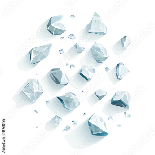My Simple flat 2D icon crushed ice set isolated on transparent background, vector, flat design, animation design, simple flat 2D icon, minimalist design, clipart