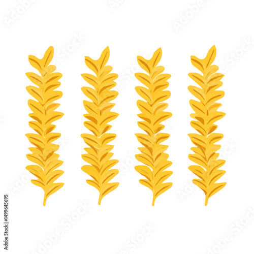 My Simple flat 2D icon fusilli pastas set isolated on transparent background, vector, flat design, animation design, simple flat 2D icon, minimalist design, clipart