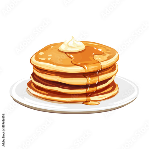 My Simple flat 2D icon pancakes bunch isolated on transparent background, vector, flat design, animation design, simple flat 2D icon, minimalist design, clipart