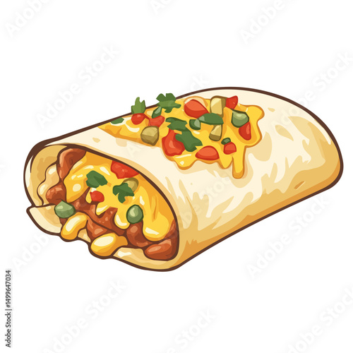 My very Simple flat 2D icon, enchilada isolated on a white background, vector, flat design, animation design, simple flat 2D icon, minimalist design, vector design, eps