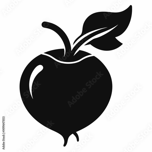 Kohlrabi silhouette icon on white background
