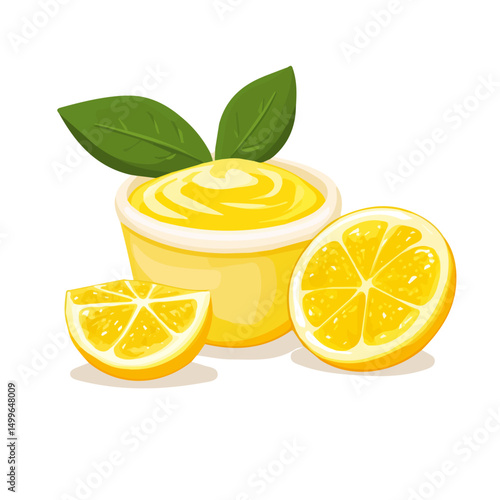 My very Simple flat 2D icon, lemon curd isolated on a white background, vector, flat design, animation design, simple flat 2D icon, minimalist design, vector design, eps