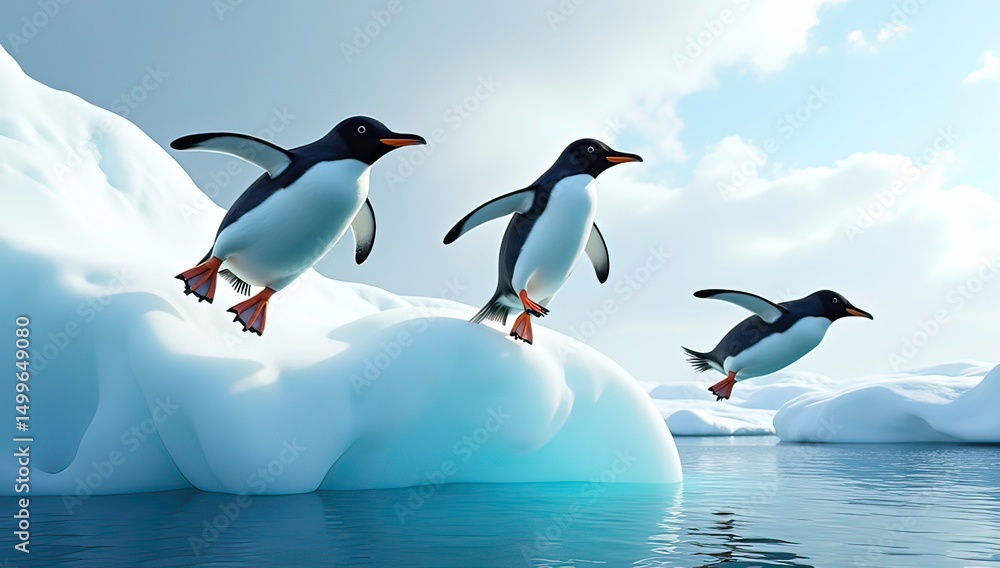 Fototapeta premium penguin on iceberg