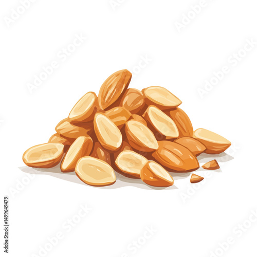 My very Simple flat 2D icon, peanut brittle pieces isolated on a white background, vector, flat design, animation design, simple flat 2D icon, minimalist design, vector design, eps