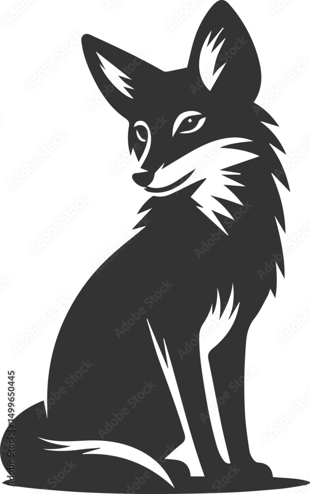 Obraz premium Vector jackal drawing animal silhouette