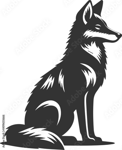 Vector jackal drawing animal silhouette