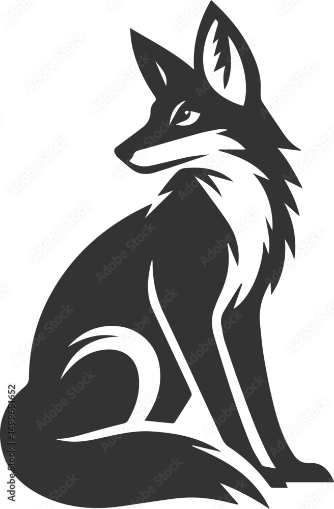 Obraz premium Vector jackal drawing animal silhouette