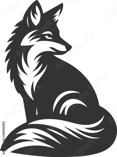 Vector jackal drawing animal silhouette