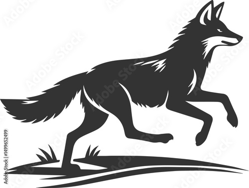 Vector jackal drawing animal silhouette