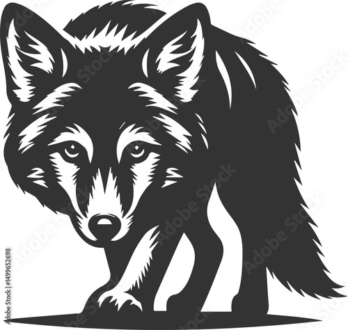 Vector jackal drawing animal silhouette