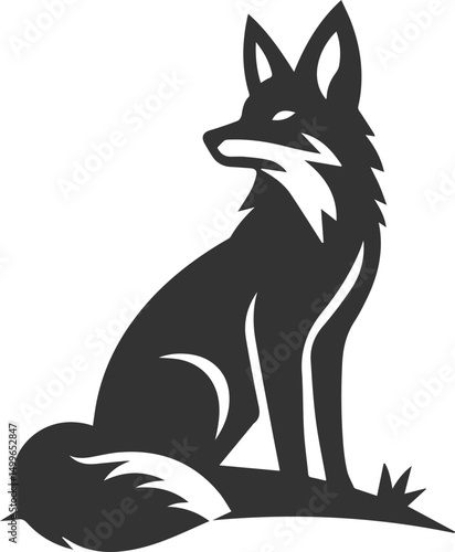 Vector jackal drawing animal silhouette
