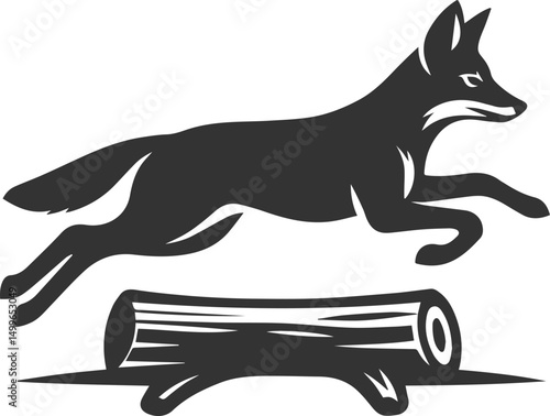 Vector jackal drawing animal silhouette