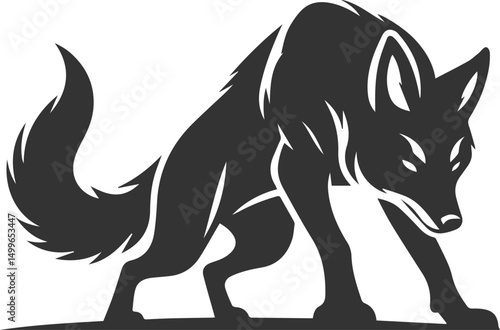 Vector jackal drawing animal silhouette
