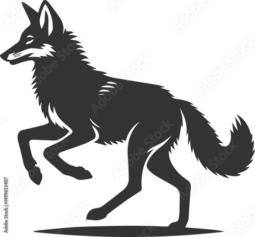 Vector jackal drawing animal silhouette