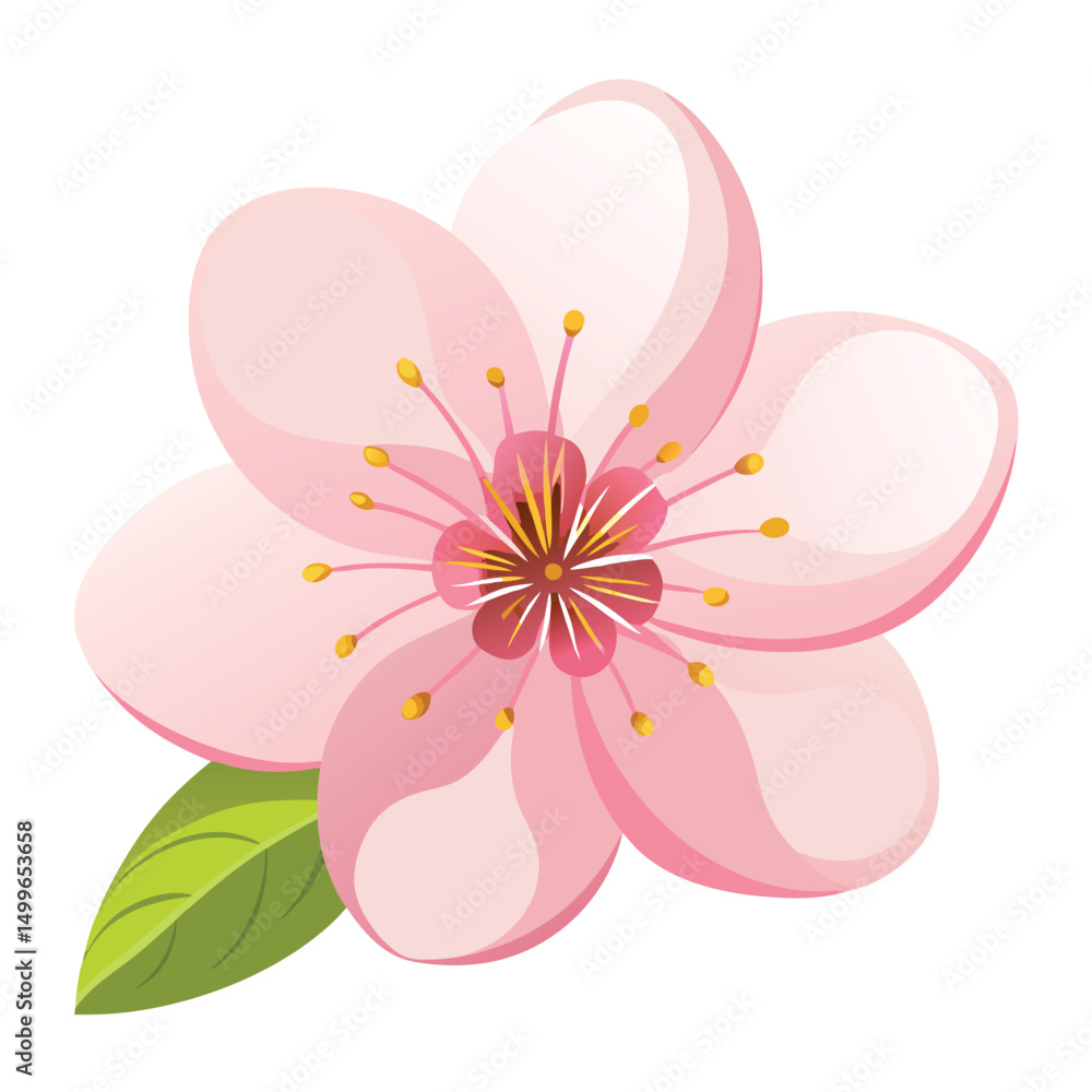 a delicate cherry blossom with light pink petals a delicate cherry blossom with light pink petals